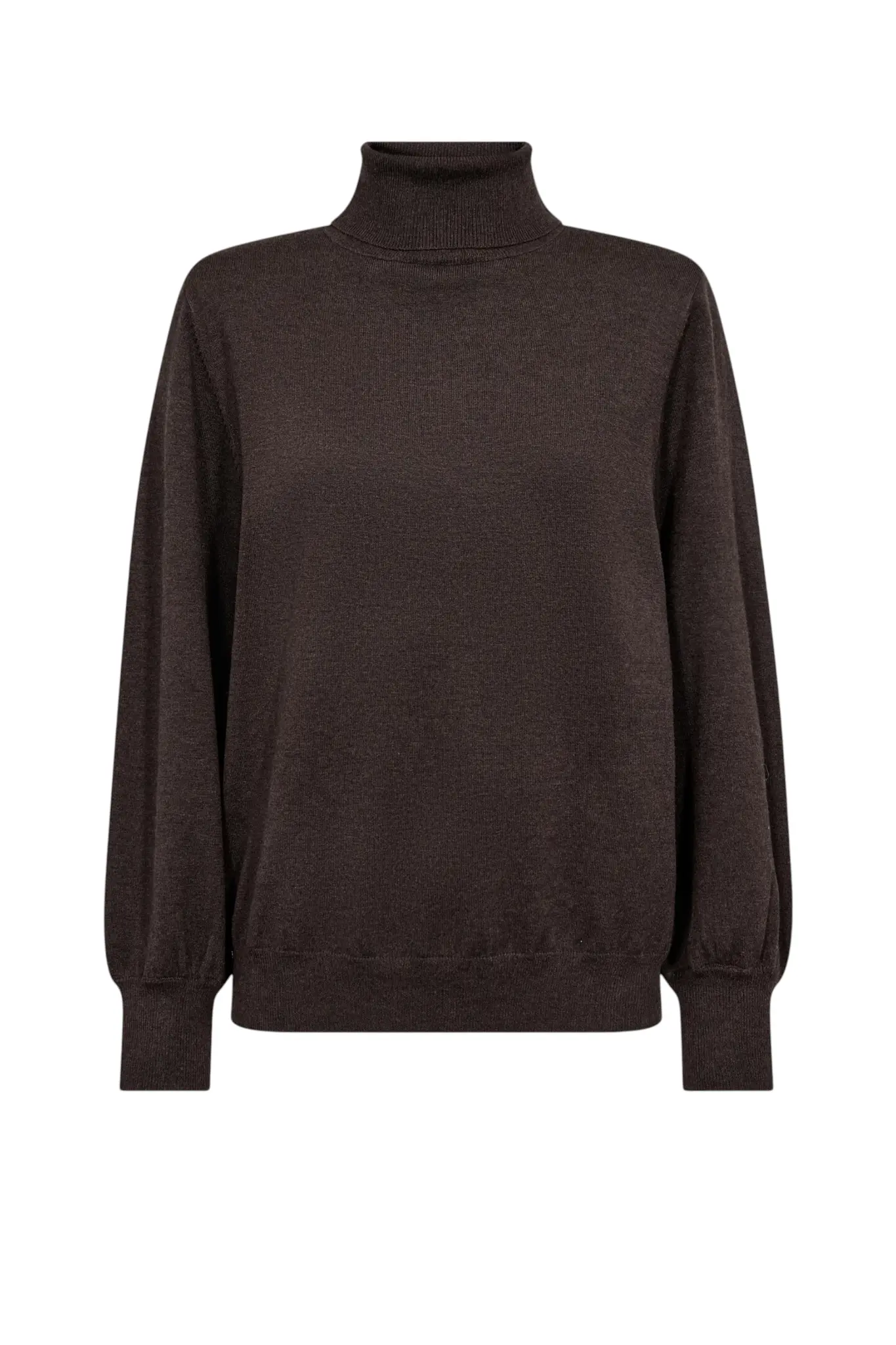 Cory Padded Roll-Neck Knit - Dark Brown