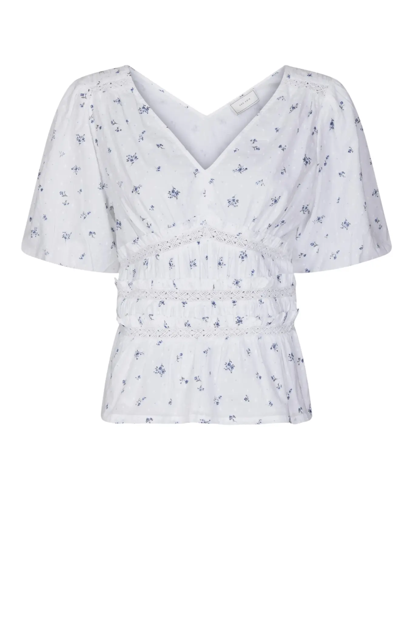 Sapura Flower Dobby Blouse - Blue Flower