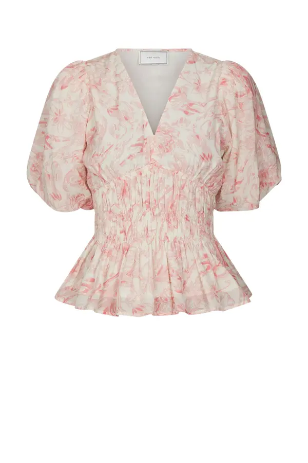 Minutti Print Blouse - Off White Rose
