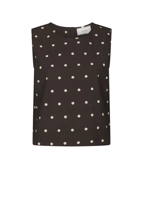 Polly Dot Top - Dark Brown