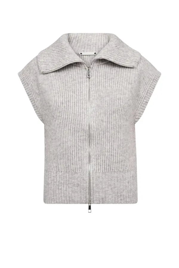 RowCC Zip Knit Vest - Grey Melange