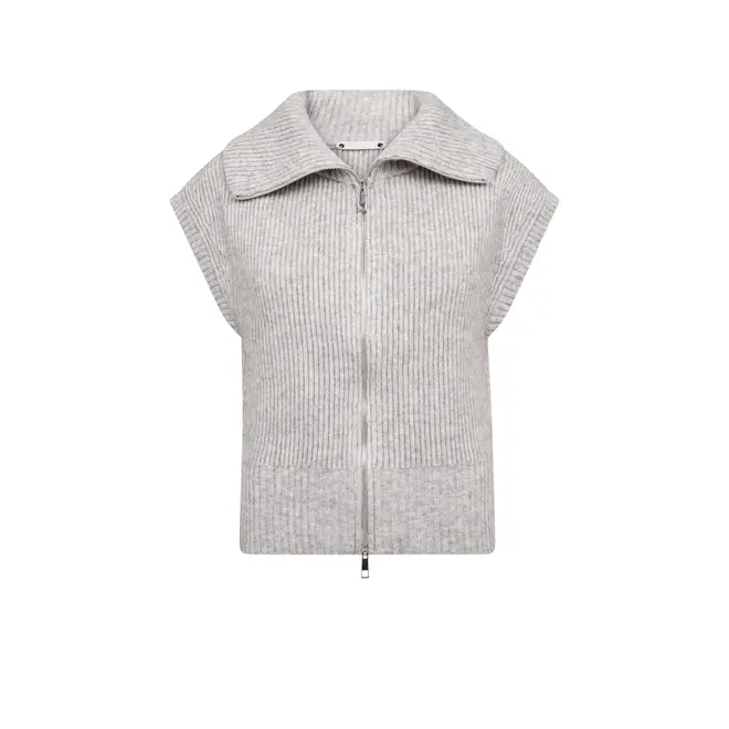 RowCC Zip Knit Vest - Grey Melange