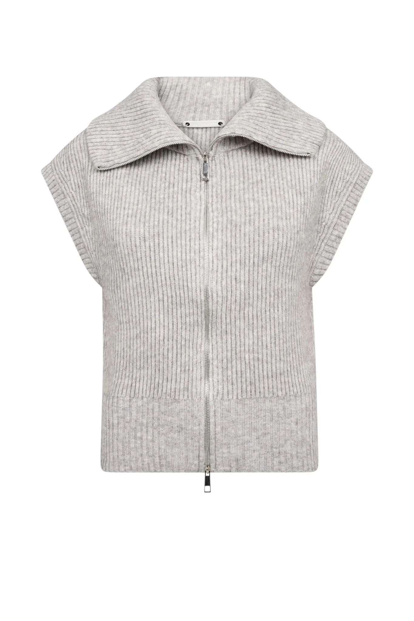 RowCC Zip Knit Vest - Grey Melange