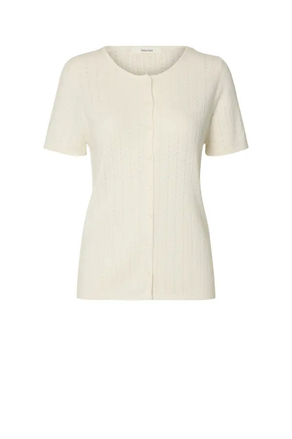 Helle Pointel Knit Cardigan - Egret