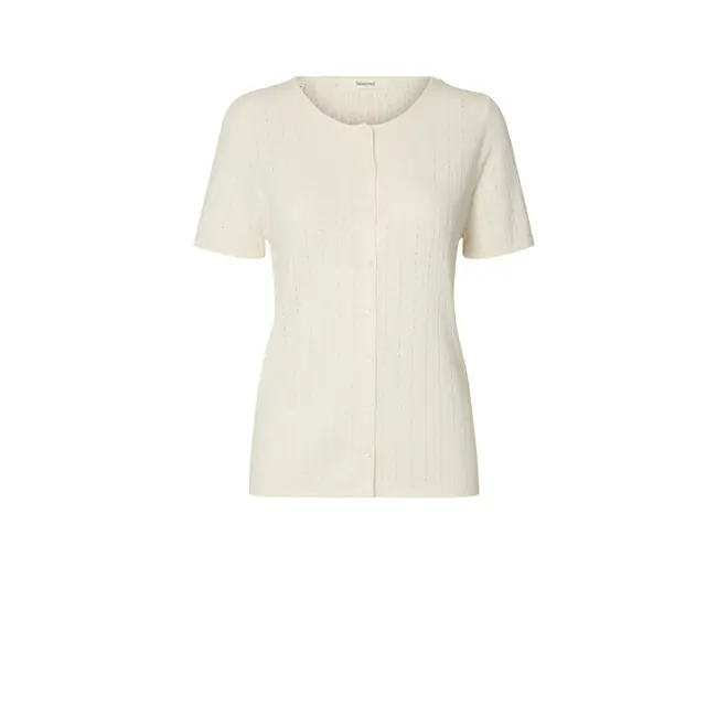 Helle Pointel Knit Cardigan - Egret
