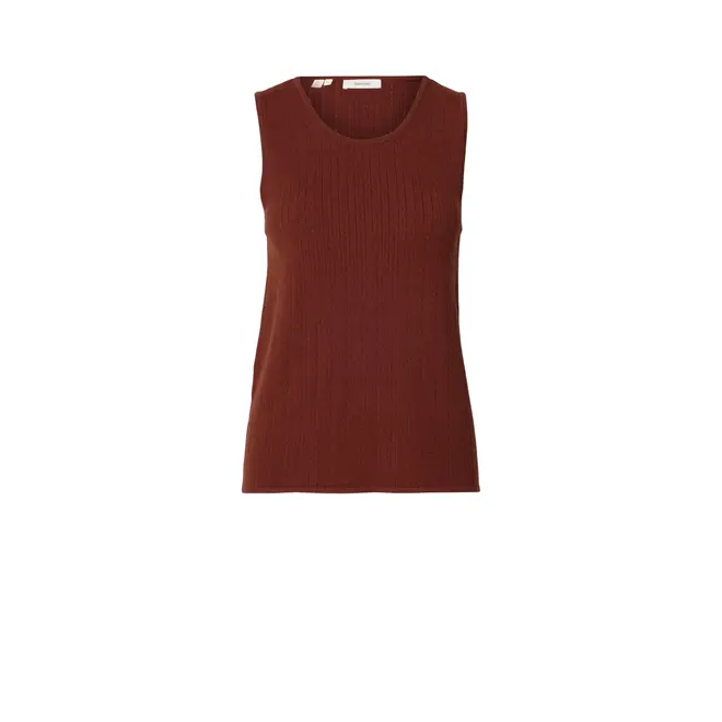 Helle Pointel Knit Top - Cherry Mahogany