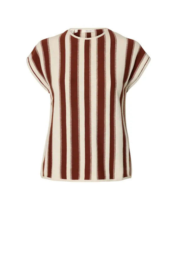 Lina SL Knit O-Neck - Birch/Cherry Mah