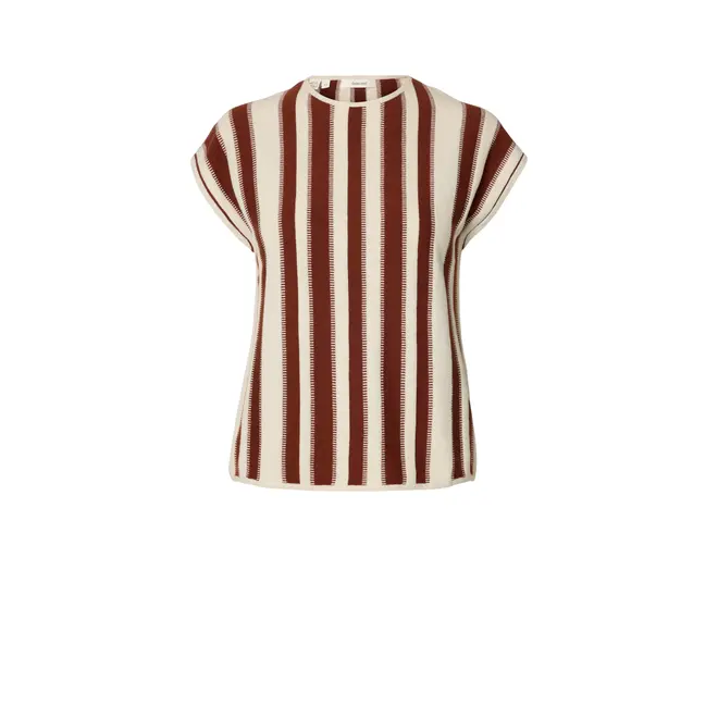 Lina SL Knit O-Neck - Birch/Cherry Mah