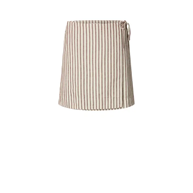 Johanne MW Short Wrap Skirt - Egret/Cherry Mah