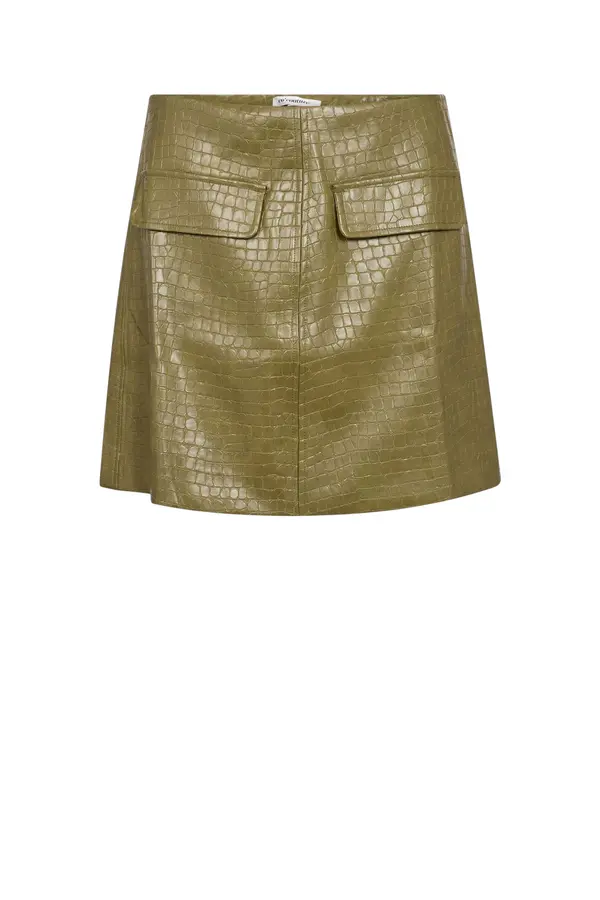 DebraCC Croco Mini A-skirt - Fern Green