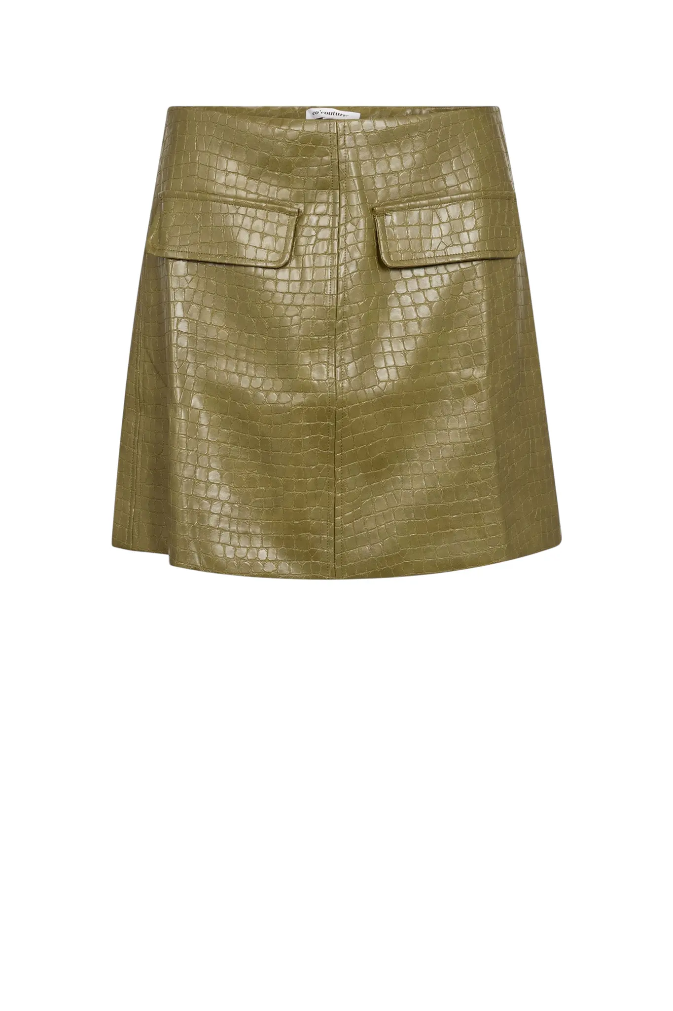 DebraCC Croco Mini A-skirt - Fern Green