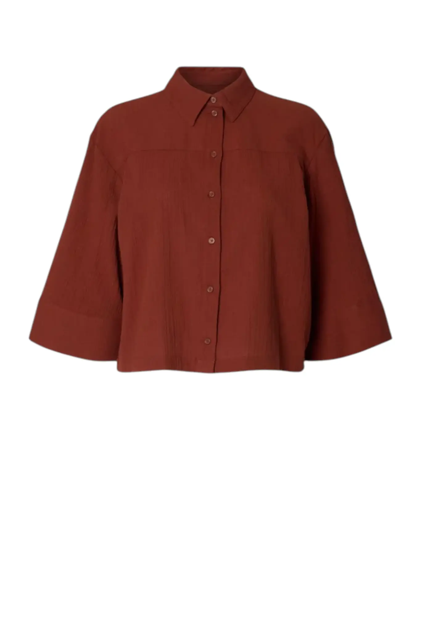 Finnie Relaxed 3/4 Sun Shirt - Cherry Mahogany