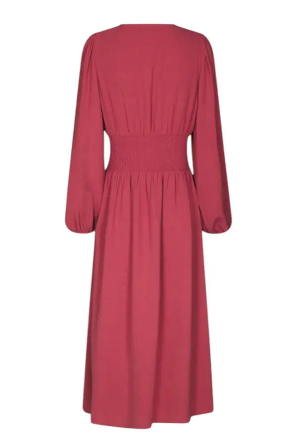 Annelie Solid Crepe Dress - Cherry Pink