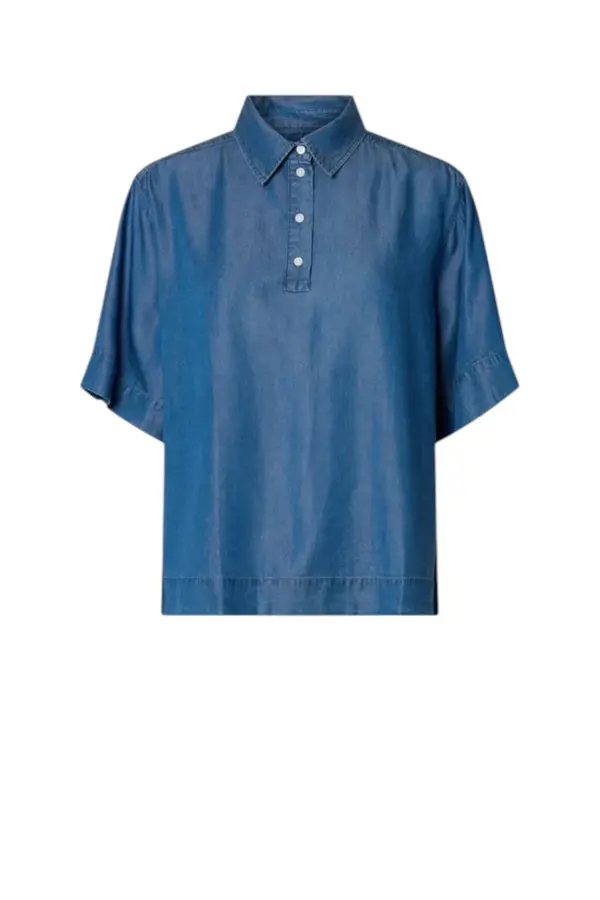 Janna 2/4 Polo Shirt - Medium Blue Denim