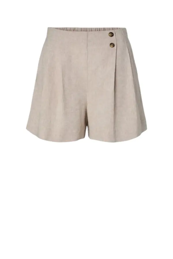 Usuma HW Linen Blend Shorts - White Pepper