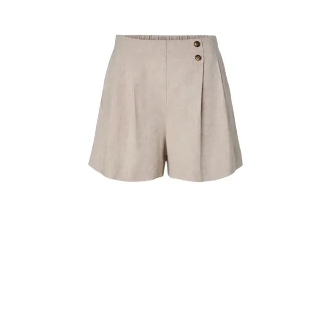 Usuma HW Linen Blend Shorts - White Pepper