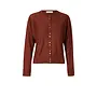 Jane Linen LS Bat Knit Cardigan - Cherry Mahogany