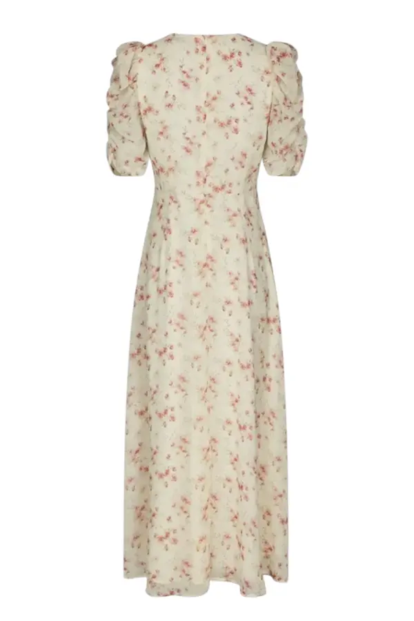 Vira Floral Dress - Creme