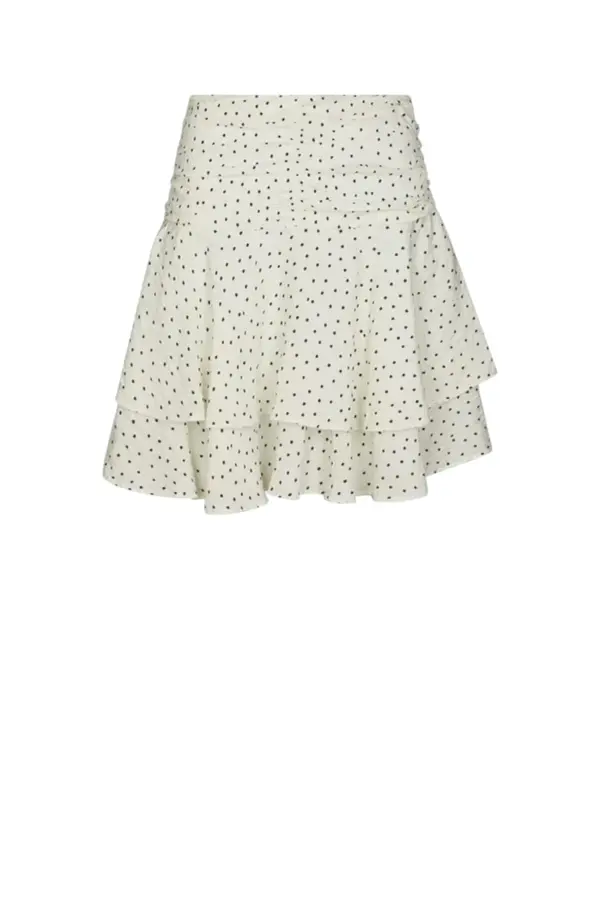 Janie Mini Dot Skirt - Off White