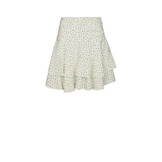 Janie Mini Dot Skirt - Off White