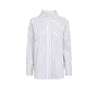 SomoCC Stripe Funnel Neck Shirt - White