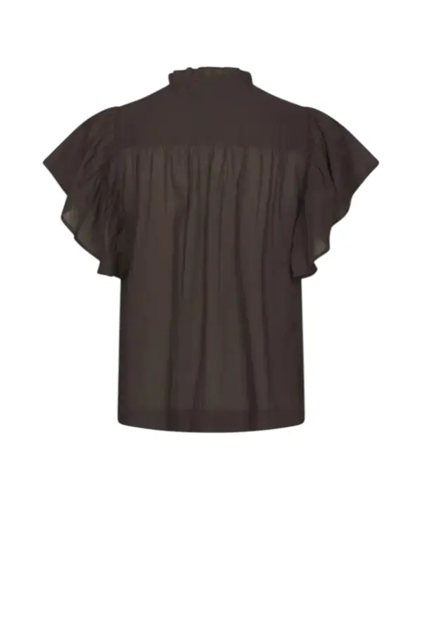 Vinsa Voile Top - Dark Brown