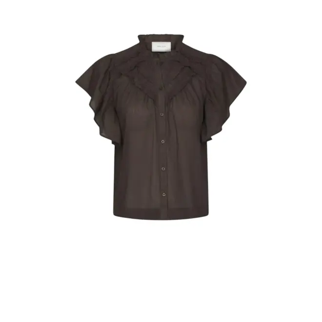 Vinsa Voile Top - Dark Brown