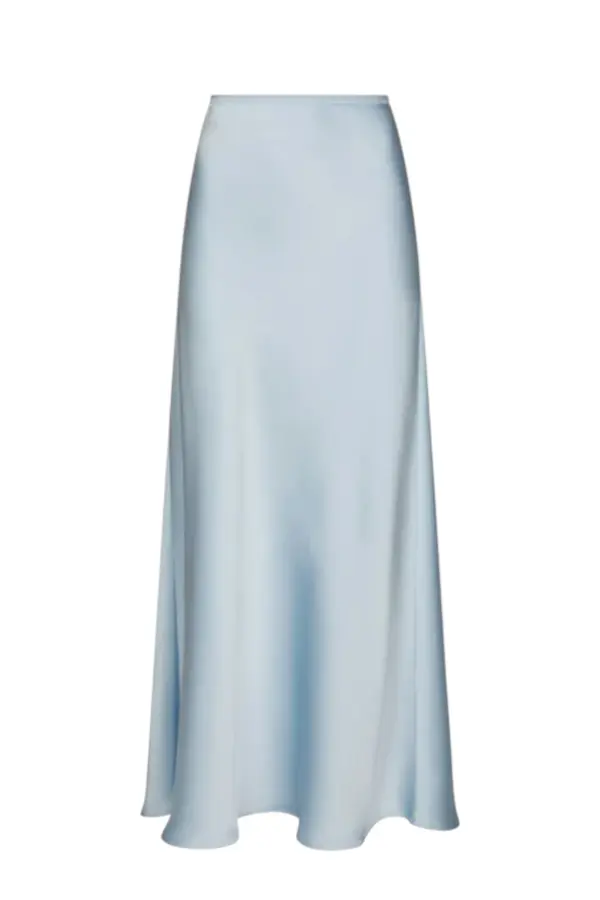Vicky Heavy Sateen Skirt - Light Blue