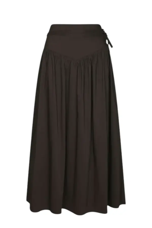 Anais Poplin Skirt - Chocolate Brown