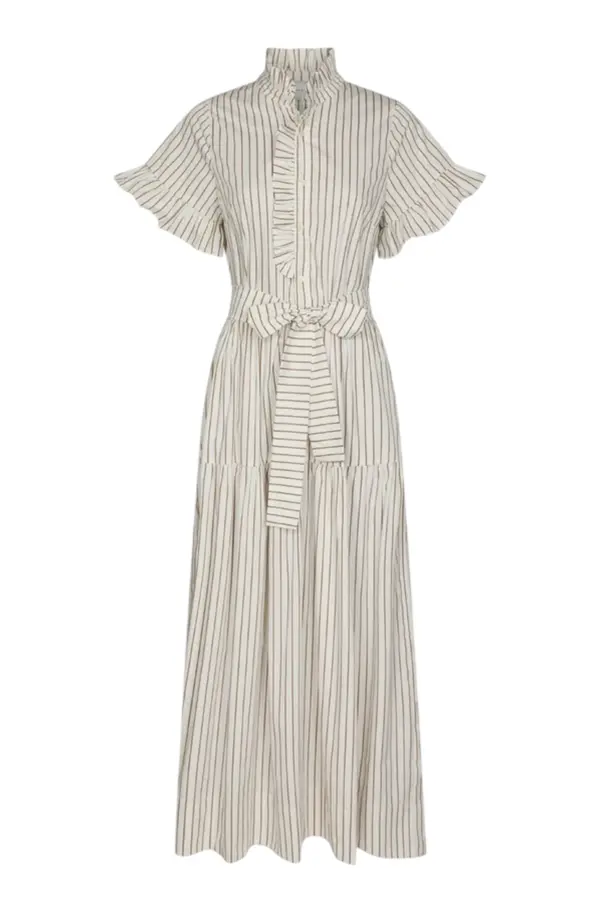 Nellie Wide Stripe Dress - Ivory