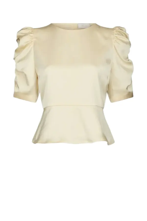 Benua Heavy Sateen Blouse - Light Yellow