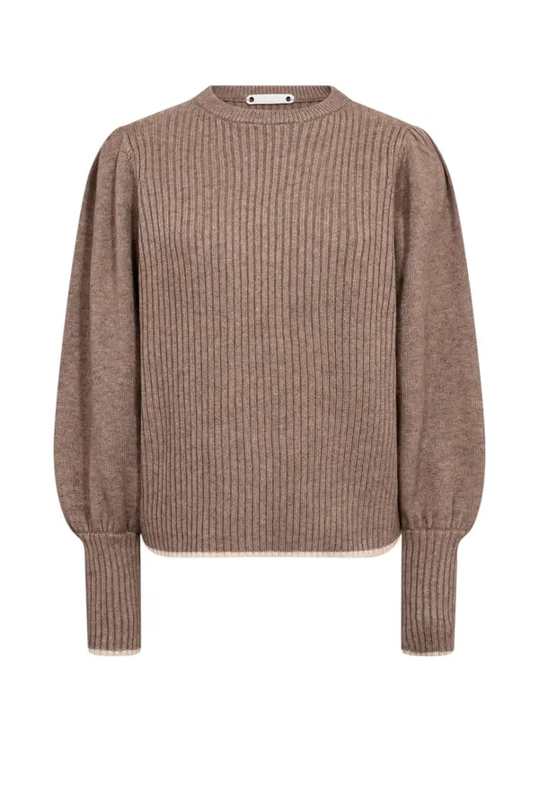 Row Puff Rib O-Knit - Walnut