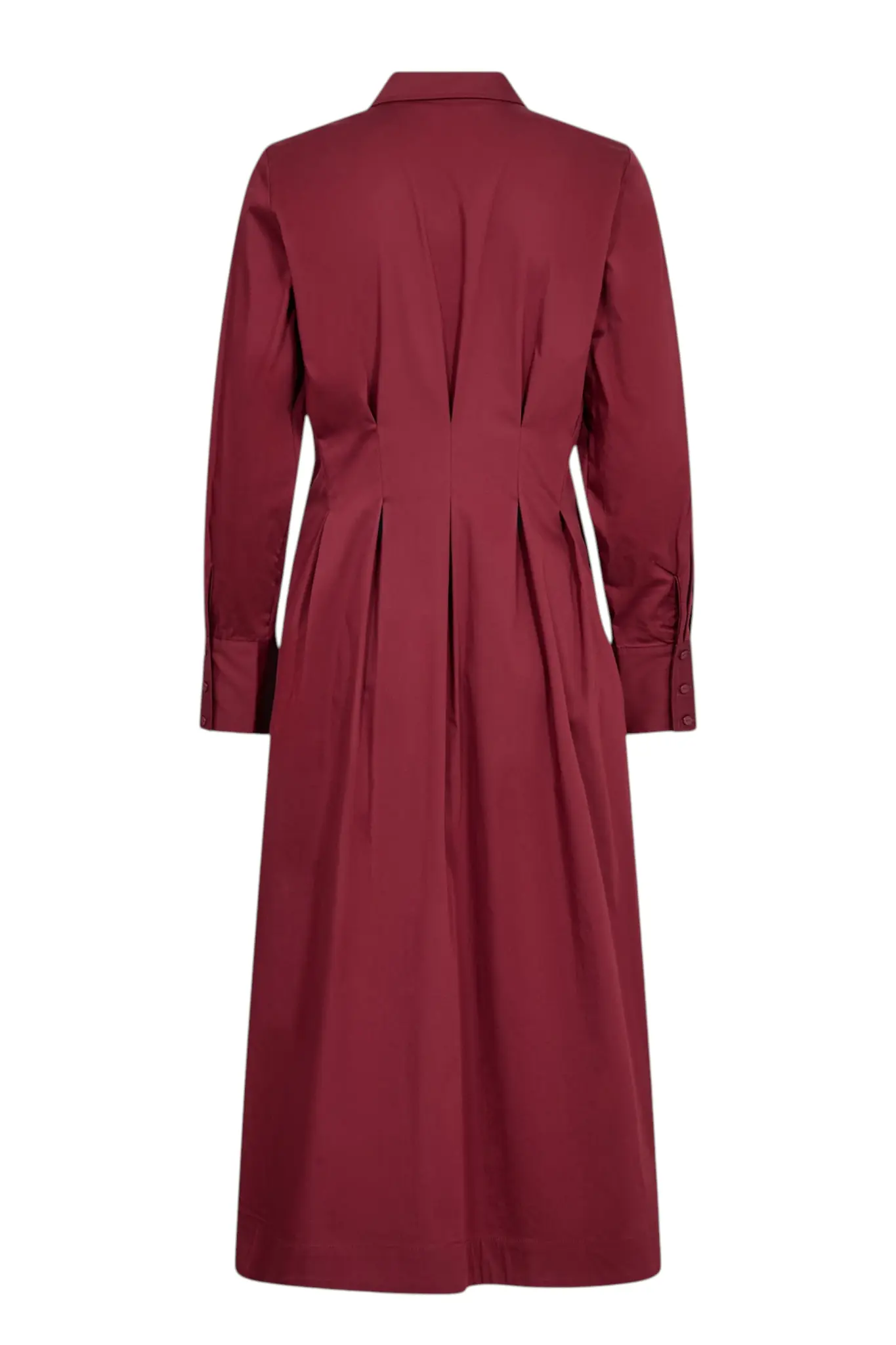 Sanna Shirt Long Dress - Berry Red