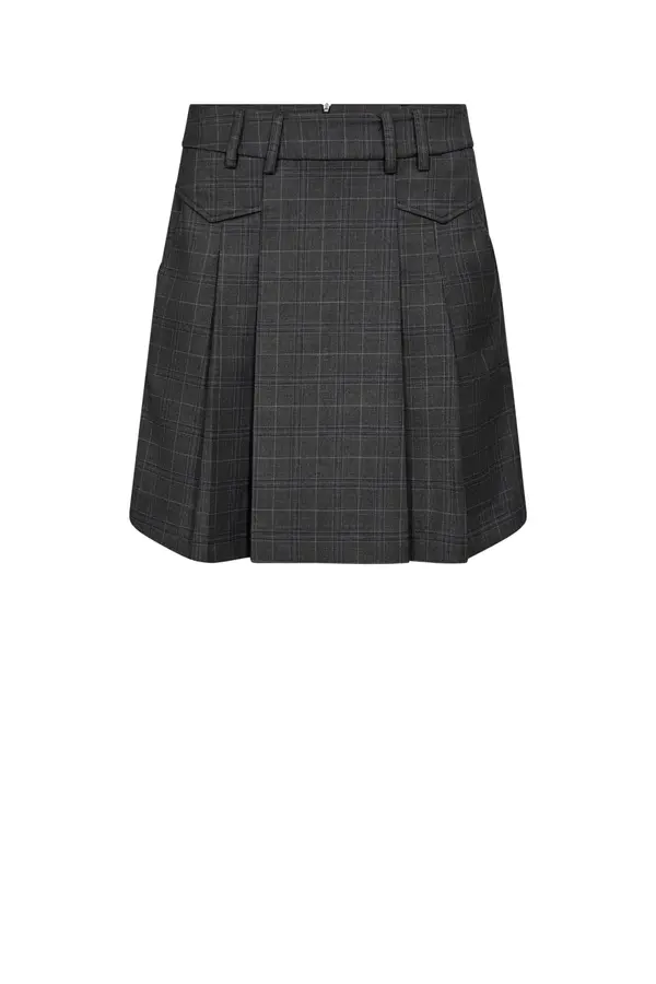EloraCC Pocket Pleat Mini Skirt - Dark Grey