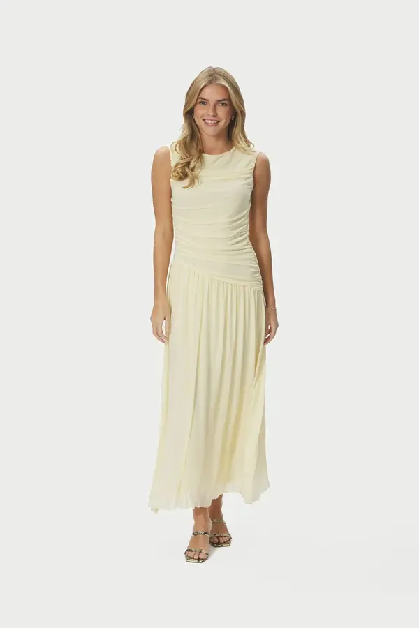 Cludine Mesh Dress - Light Yellow