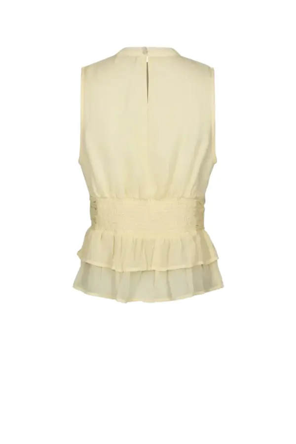 Ansol Solid Chiffon Top - Light Yellow