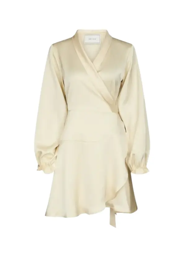 Colbie Heavy Sateen Dress - Light Yellow