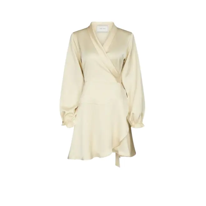 Colbie Heavy Sateen Dress - Light Yellow