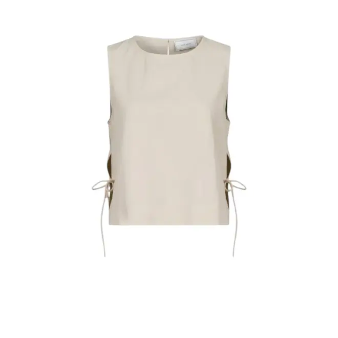 Svetlana Linen Top - Sand