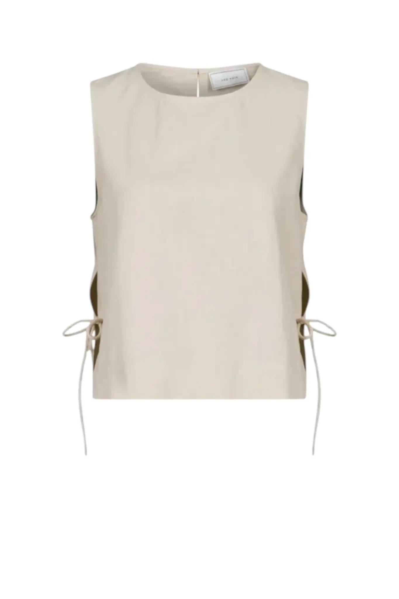 Svetlana Linen Top - Sand
