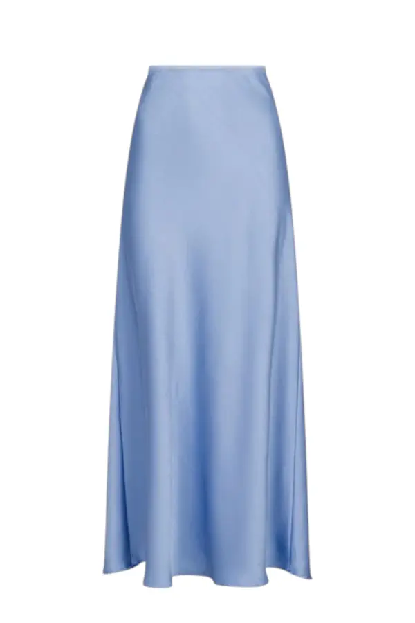 Vicky Heavy Sateen Skirt - Smoke Blue