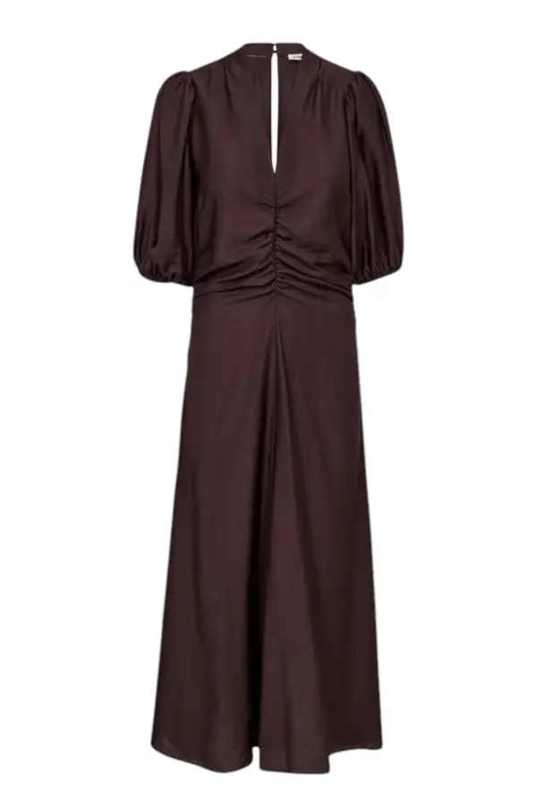 Hera Puff Dress - Dark Brown