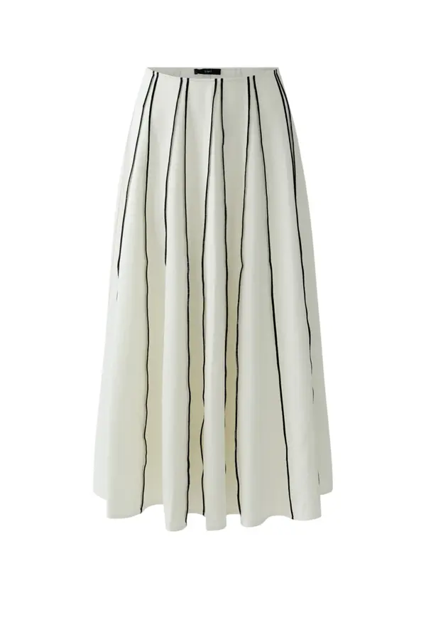 Stripe Midi Skirt - White/Black