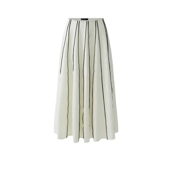 Striped Midi Skirt - White/Black