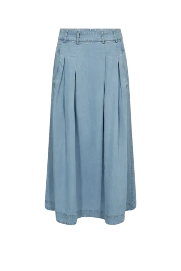 Tilly Anya Pleat Skirt - Fade Denim