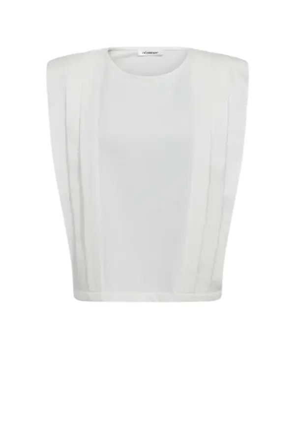 Zelli Padded Pleat Top - White