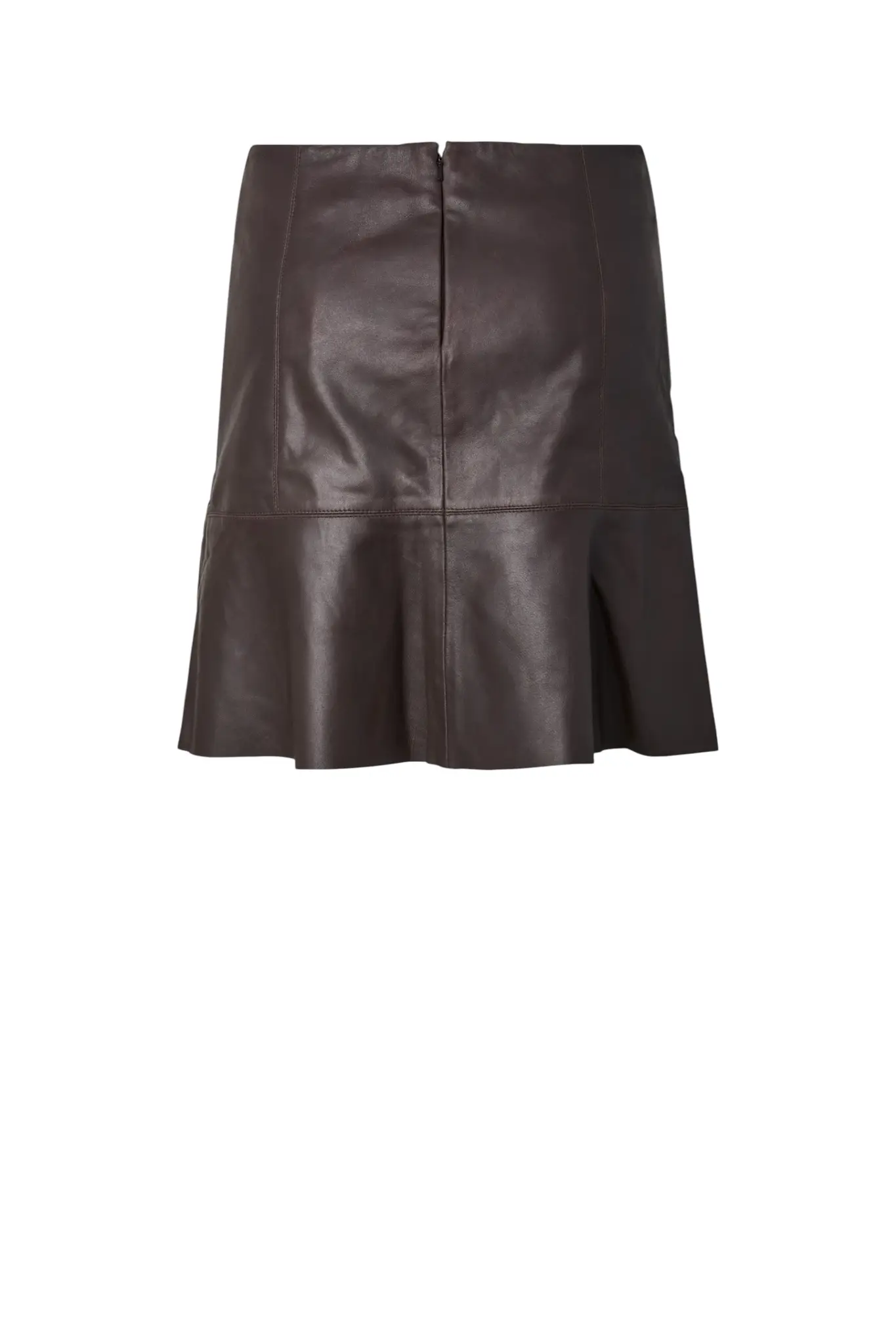 Colly HW Naplon Leather Skirt - Chocolate Brown