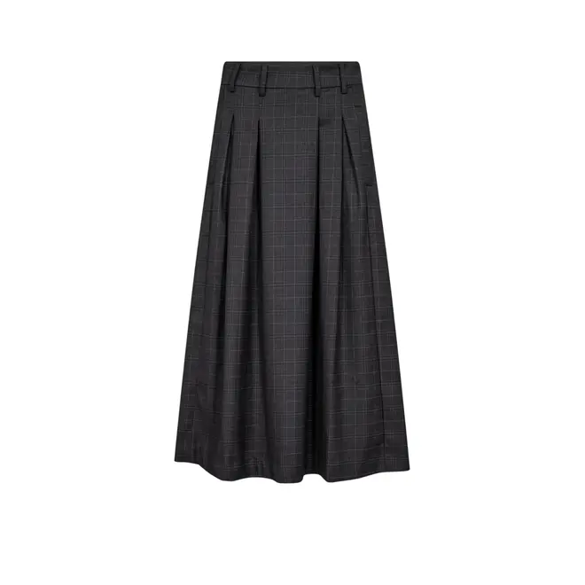 Elora Check Pleat Skirt - Dark Grey