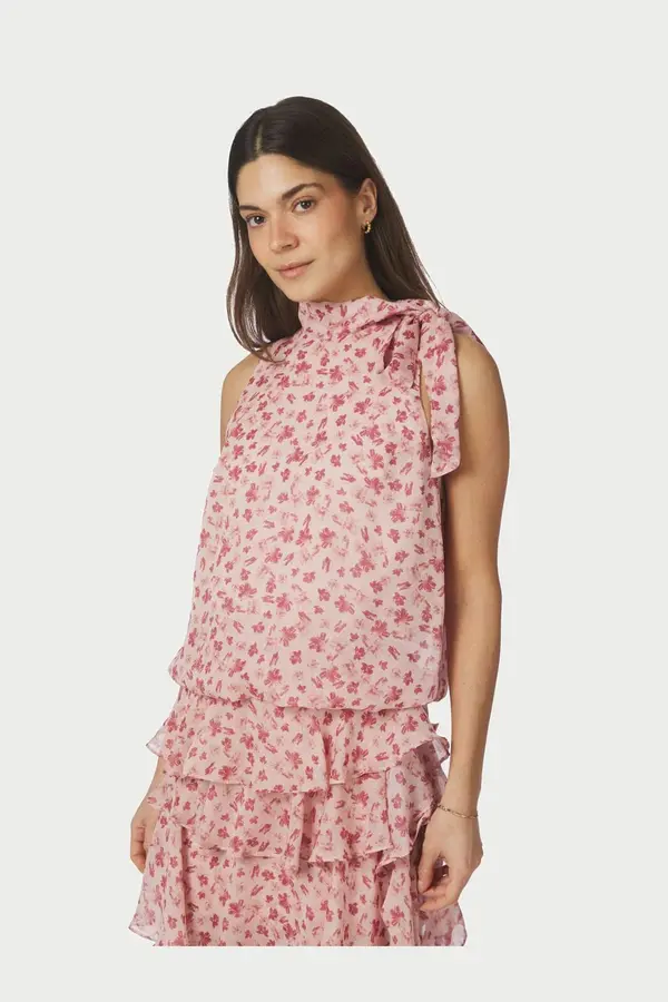 Veda Flower Top  - Dusty Roze
