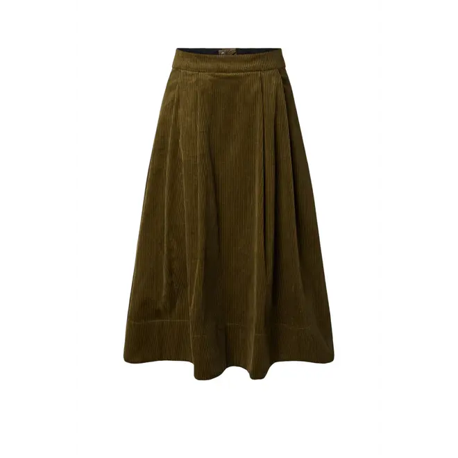 Cordo HW Long Skirt - Fir Green
